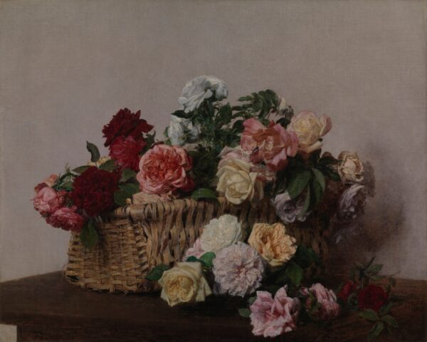 A Basket of Roses - by Henri Fantin-Latour