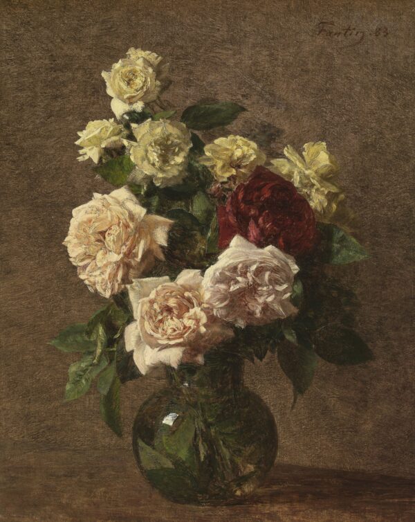 Jug with Roses - by Henri Fantin-Latour