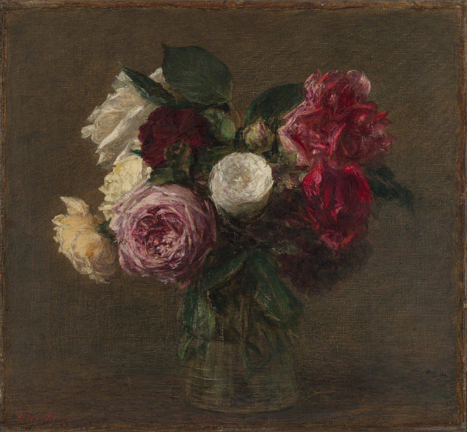 Roses in a Vase - by Henri Fantin-Latour