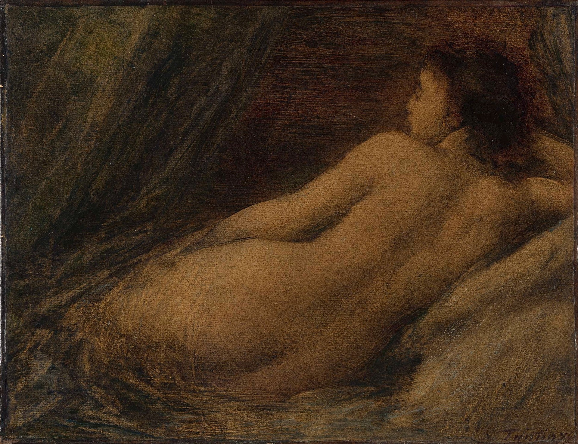 Liggende naakte vrouw - by Henri Fantin-Latour