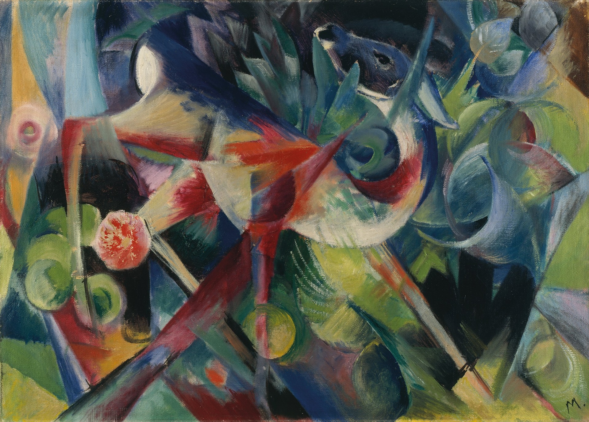 Deer in the Flower Garden - by Franz Marc