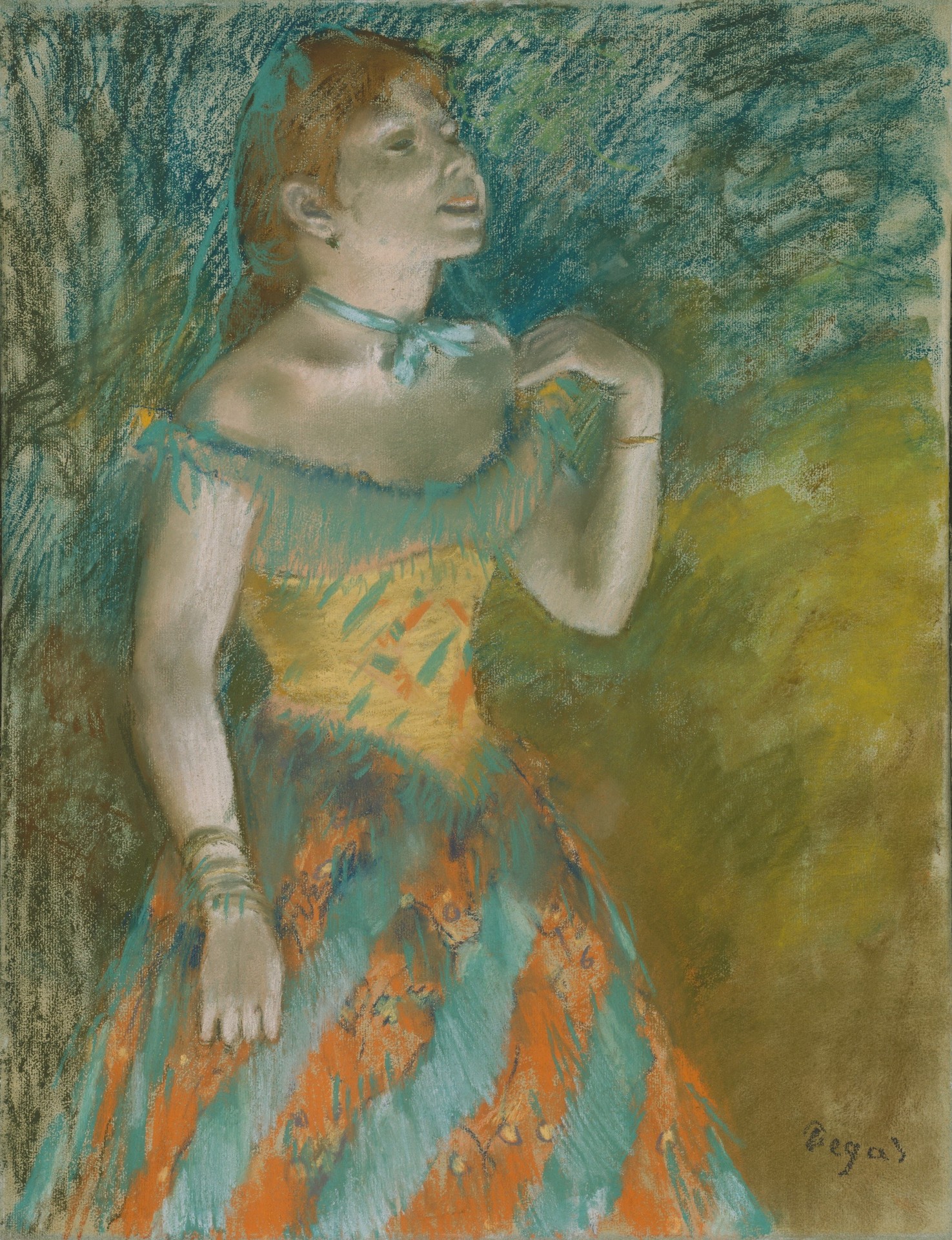 The Singer in Green - by Edgar Degas