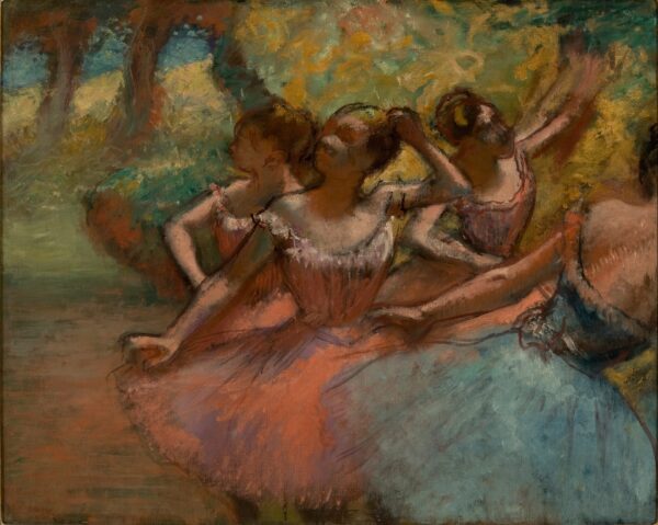 Four Ballet Dancer on Stage - by Edgar Degas
