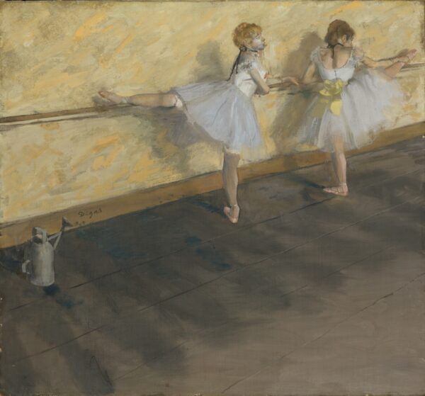 Dancers Practicing at the Barre - by Edgar Degas