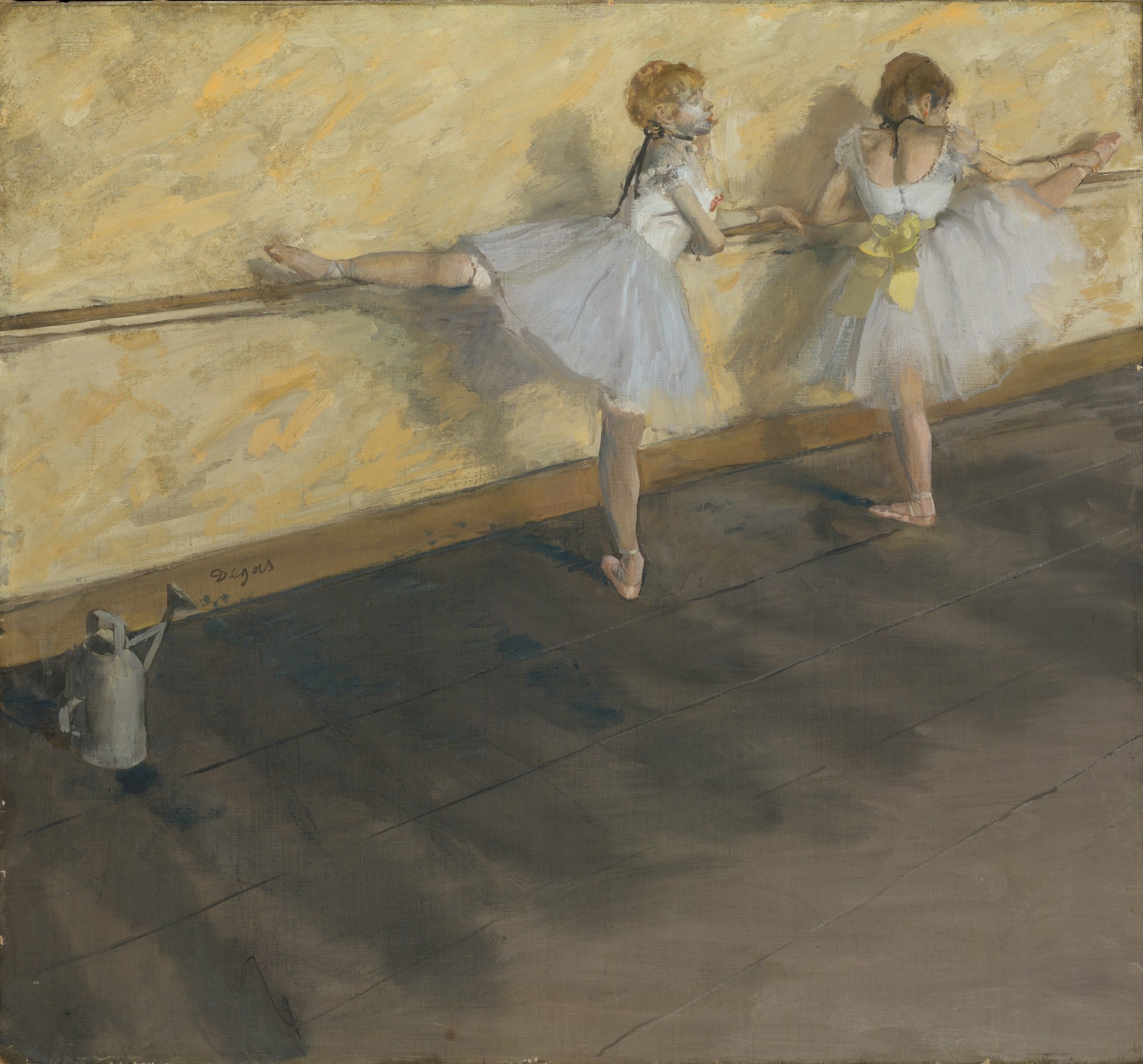 Dancers Practicing at the Barre - by Edgar Degas