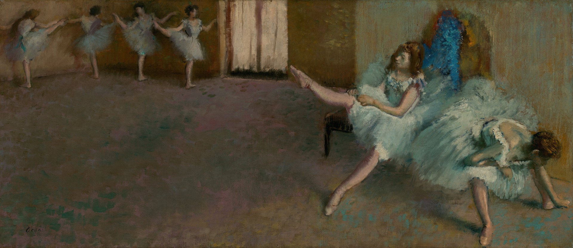 Before the Ballet - by Edgar Degas