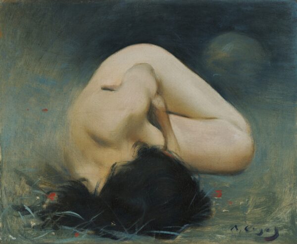 Foreshortened Female Nude - by Ramon Casas