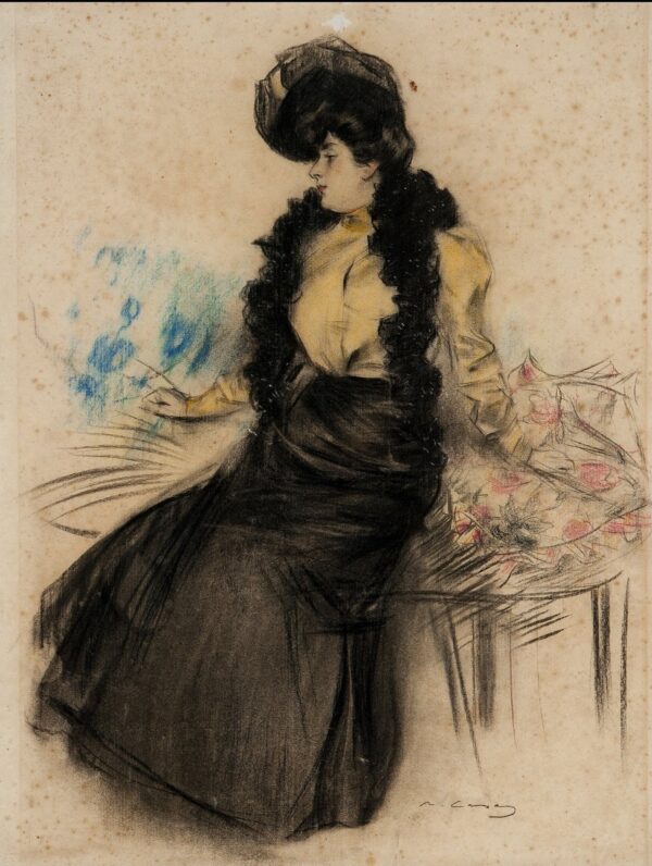 Female portrait - by Ramon Casas