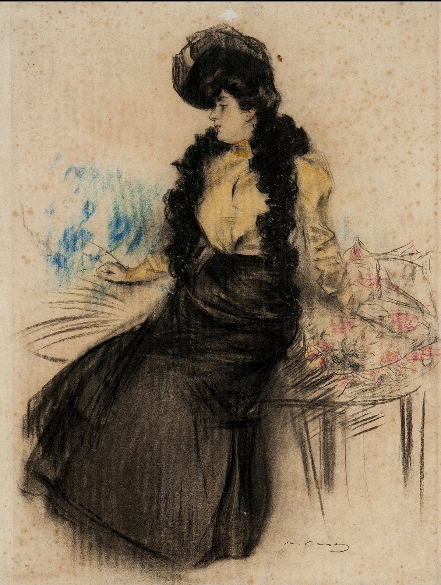 Female portrait - by Ramon Casas