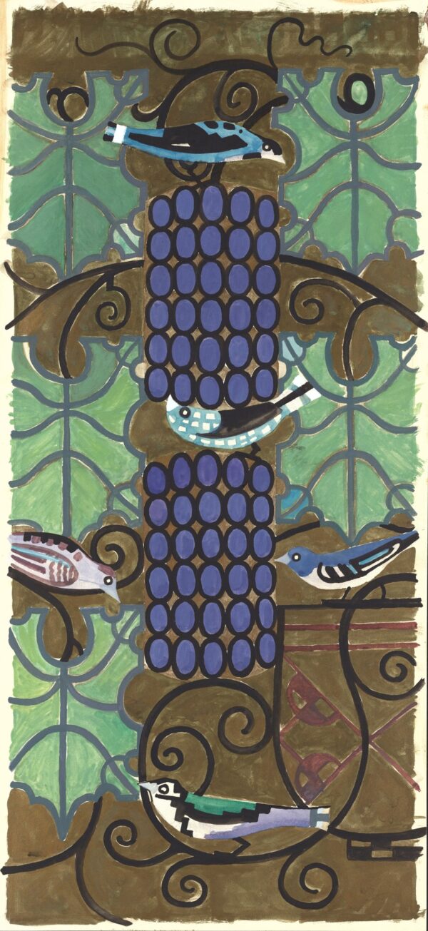 Draft of altar mosaic for Kirche am Steinhof, Vienna - by Koloman Moser