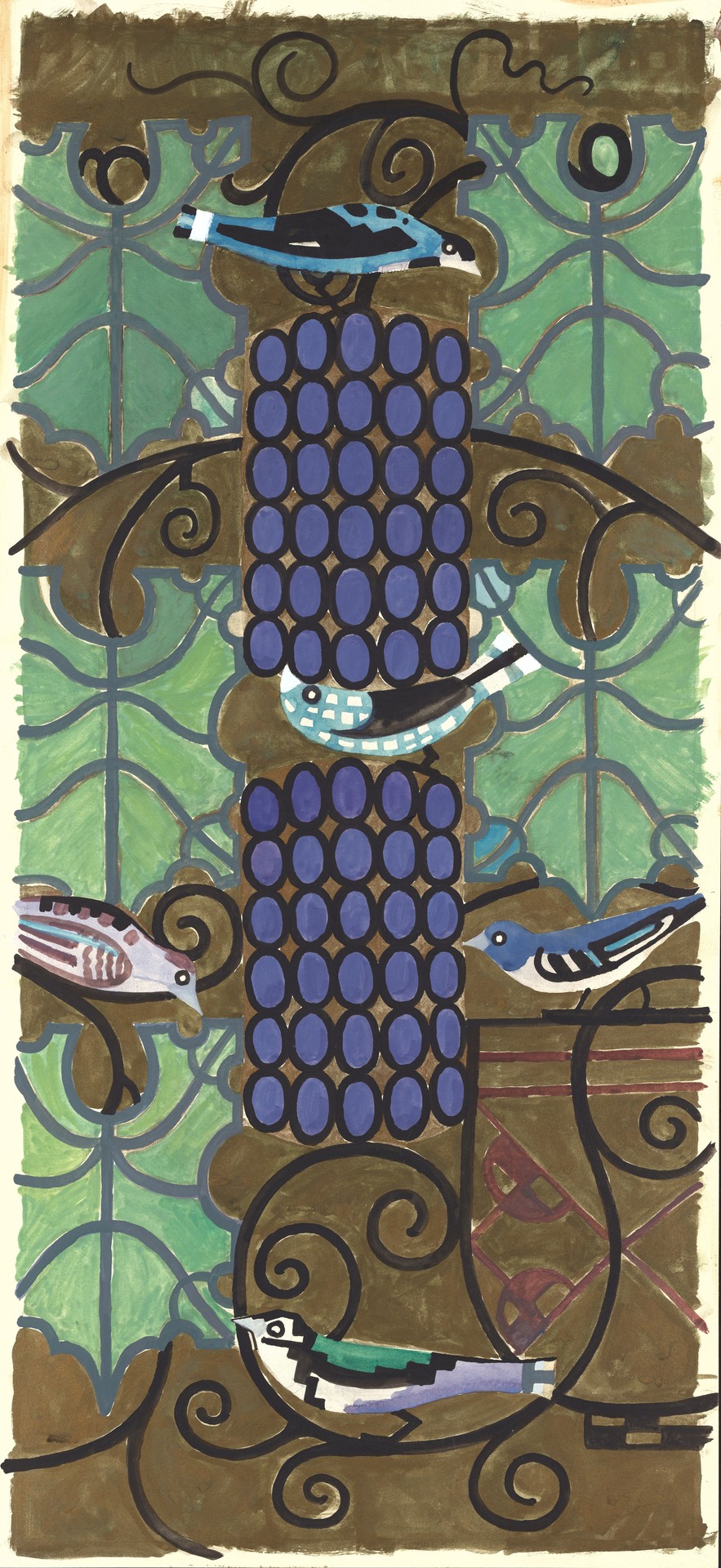 Draft of altar mosaic for Kirche am Steinhof, Vienna - by Koloman Moser