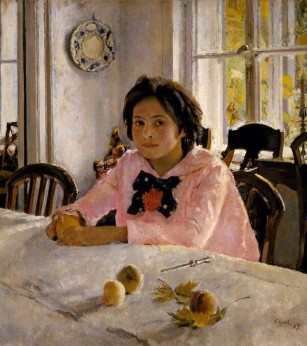 Girl with Peaches. Portrait of V.S. Mamontova - by Valentin Serov