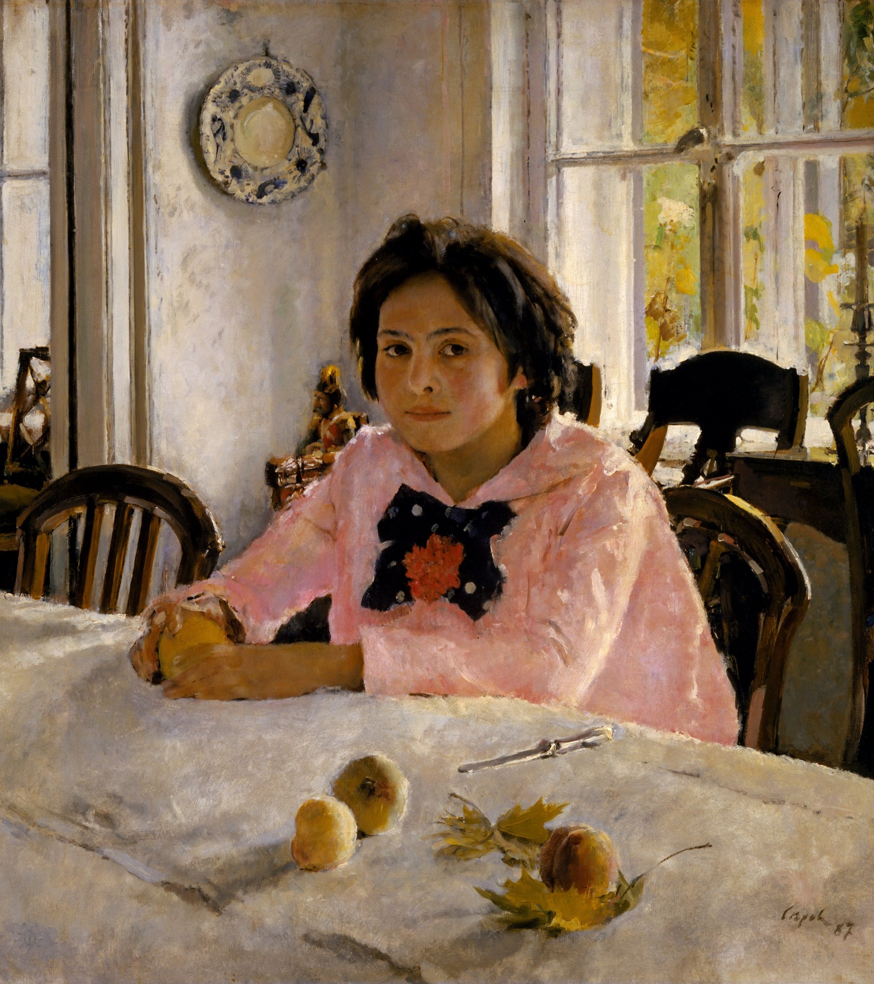 Girl with Peaches. Portrait of V.S. Mamontova - by Valentin Serov
