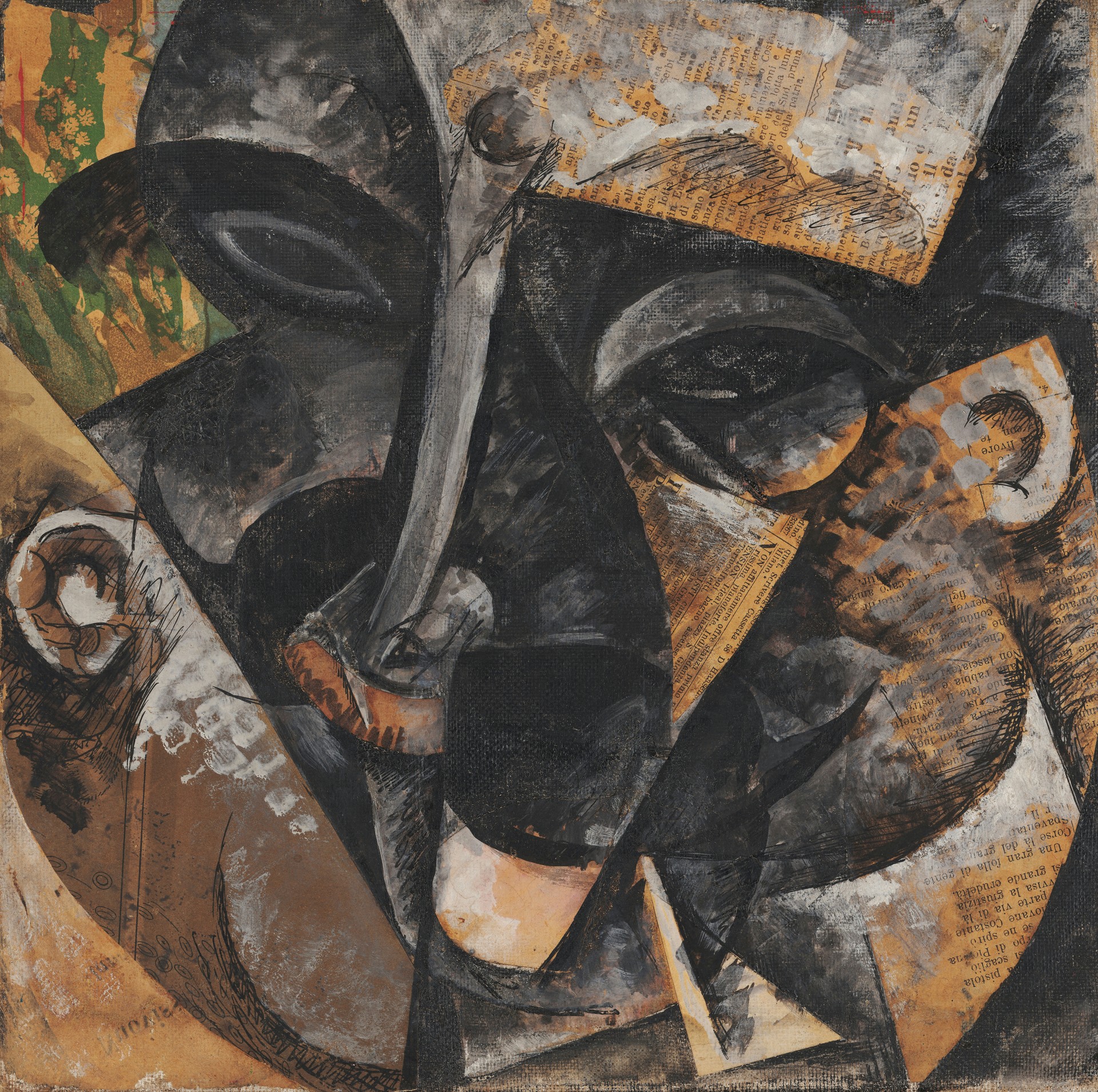 Dinamismo di una testa d'uomo - by Umberto Boccioni