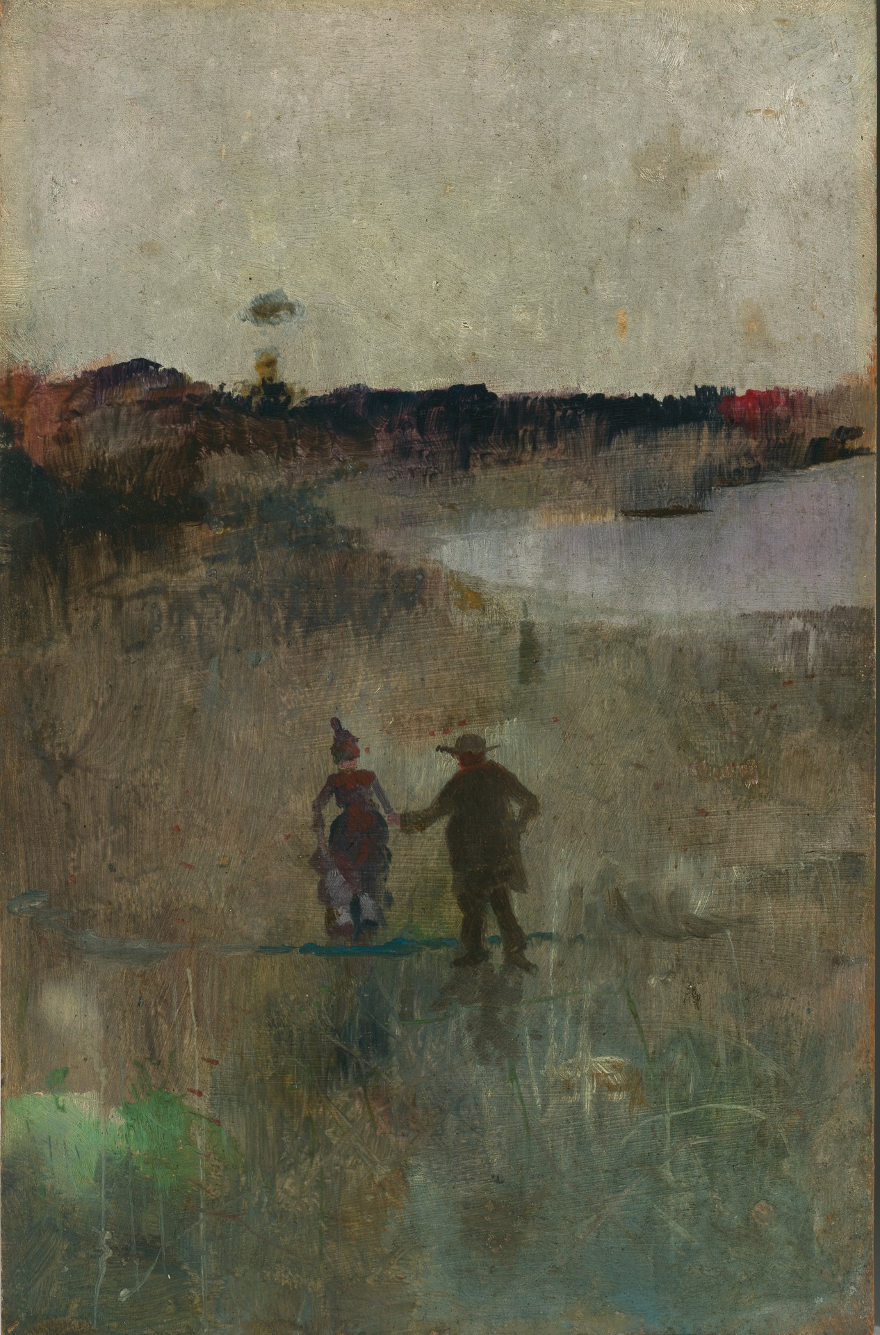 (Landscape with two small figures, Richmond, NSW) - by Charles Conder