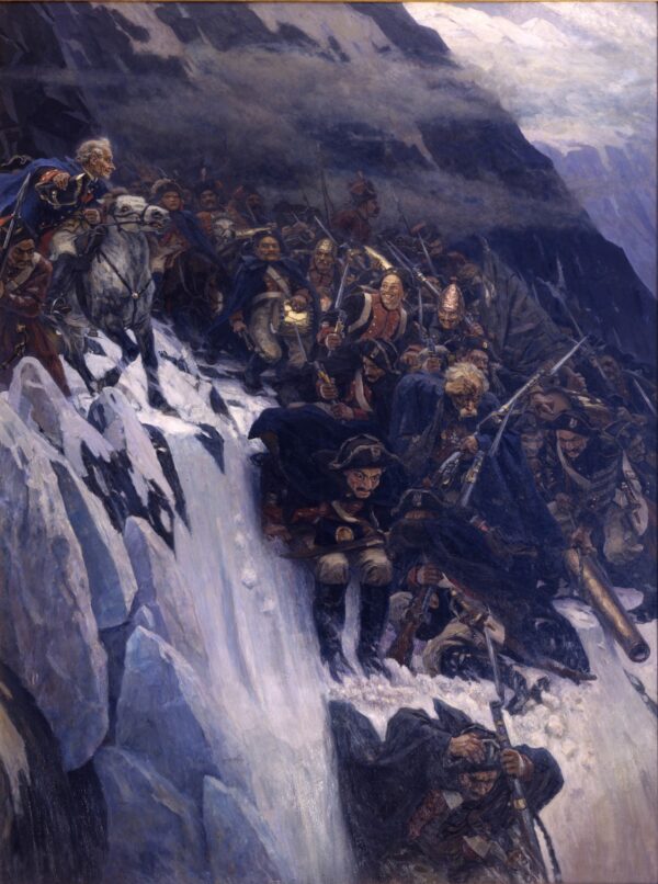 Suvorov Crossing the Alps in 1799 - by Vasily Surikov