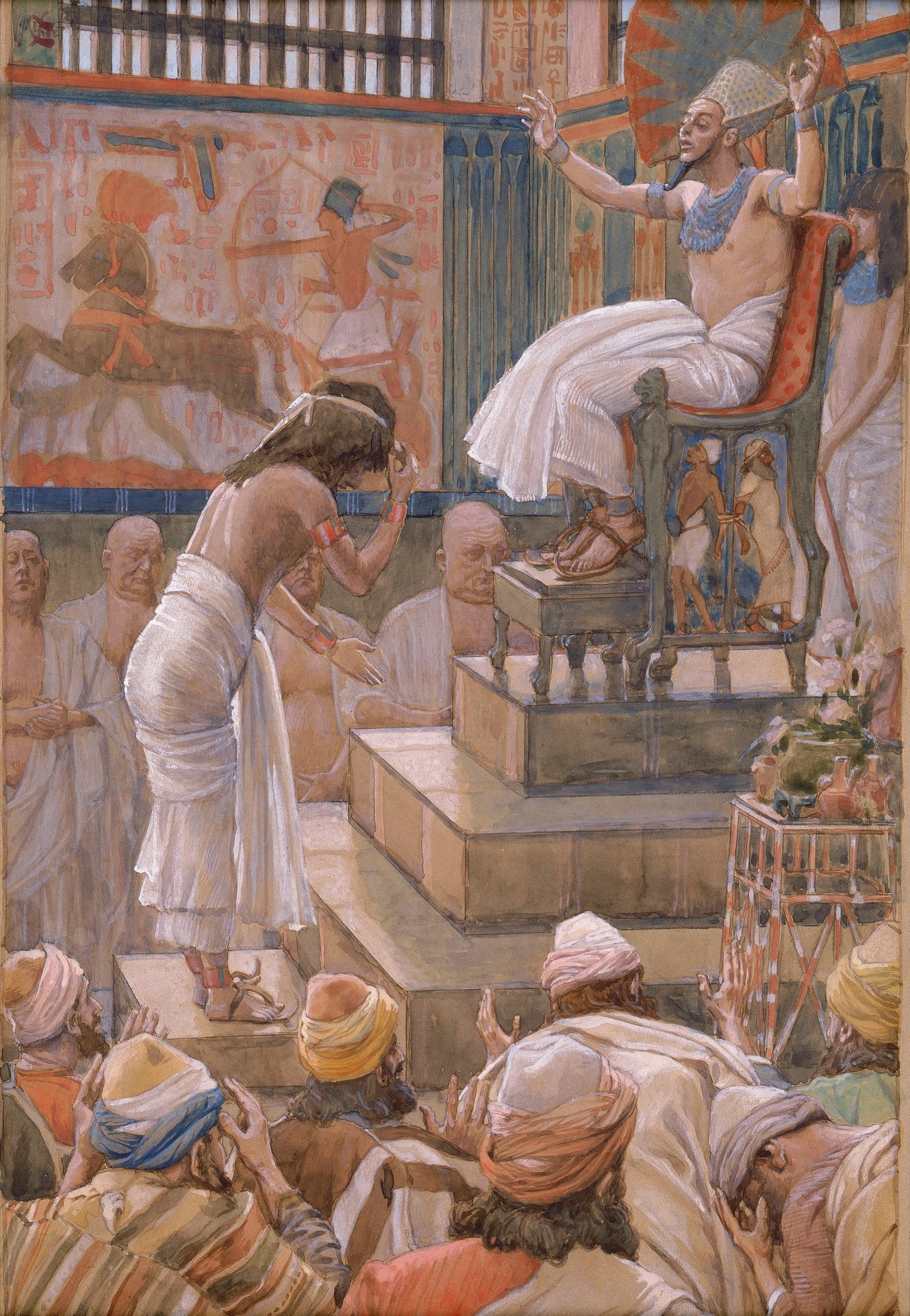 Joseph and His Brethren Welcomed - by Pharaoh - by James Tissot