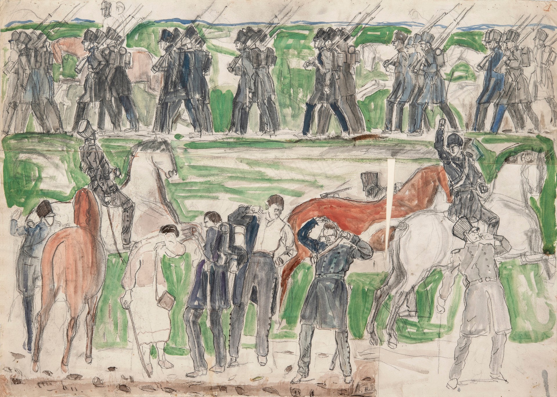 Study for "Jena 1813" - by Ferdinand Hodler