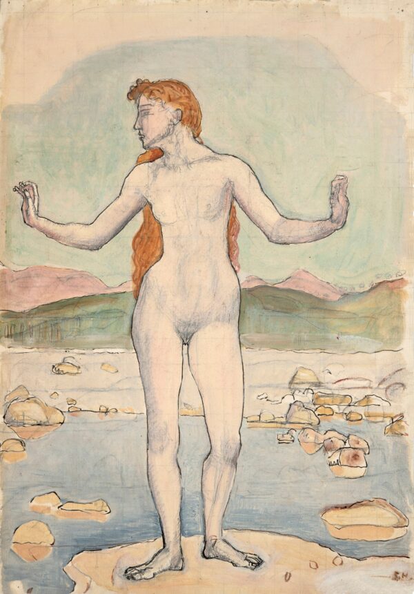 Female nude in the landscape - Ferdinand Hodler