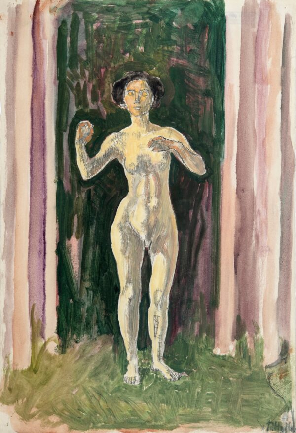 Female nude at the forest edge - Ferdinand Hodler