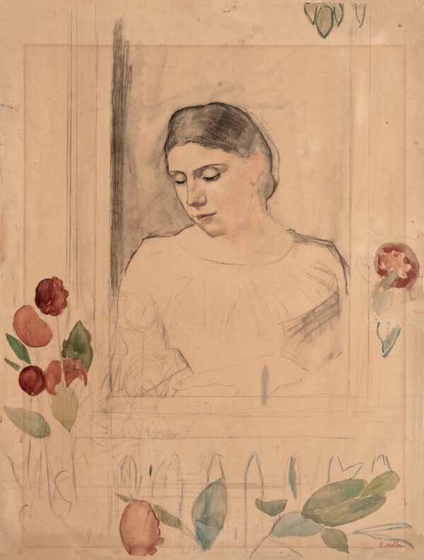 A Young Girl from Bern, Study - by Ferdinand Hodler