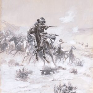 Navajo Indian Horse Thieves Hotly Pursued - by Robbed Mexicans - by Charles Marion Russell