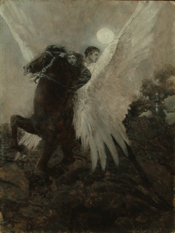Fast Flew the Black Winged Horse - Howard Pyle