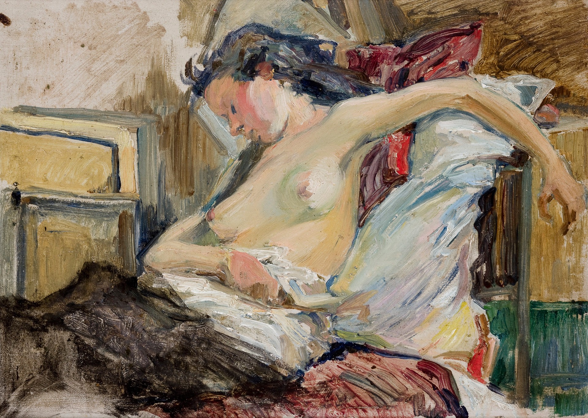 A Woman, Semi-Nude - by Stanisław Wyspiański