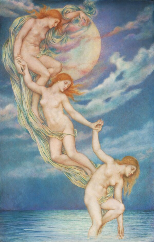 Moonbeams Dipping into the Sea - by Evelyn De Morgan