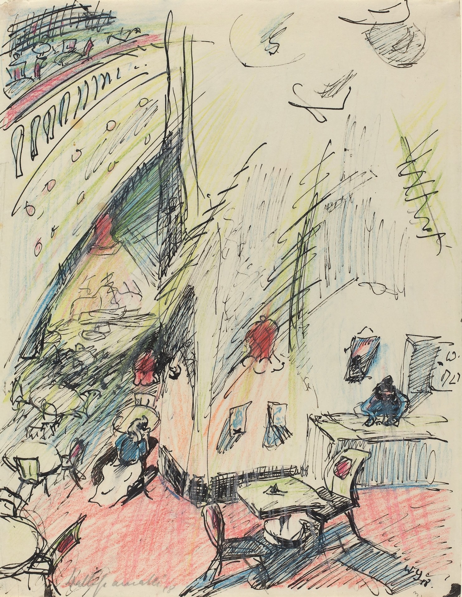Das leere Café (The Empty Café) - by Walter Gramatté