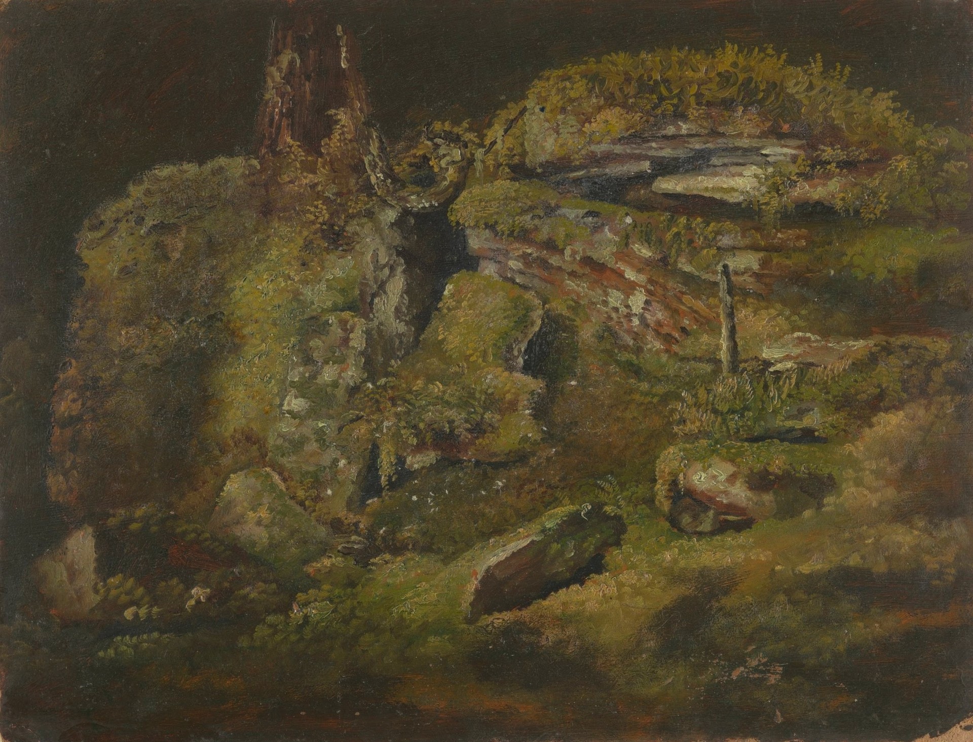 Boulder in the Woods - by Frederic Edwin Church