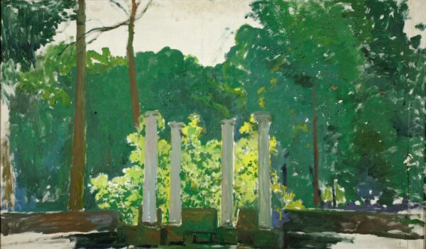 Landscape. Aranjuez (unfinished work) - by Santiago Rusiñol