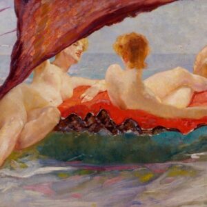 Venus in the shell chariot. Part of the wall decoration of the villa of Albers in Berlin-Steglitz - by Max Klinger