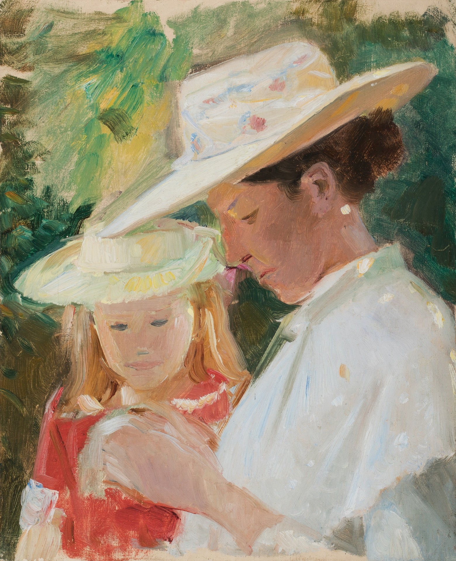 Anna and Helga in the Garden - by Michael Ancher