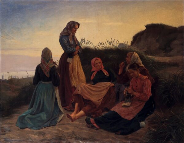 Girls Gossiping on a Hill. Summer Evening. Skagen - by Michael Ancher
