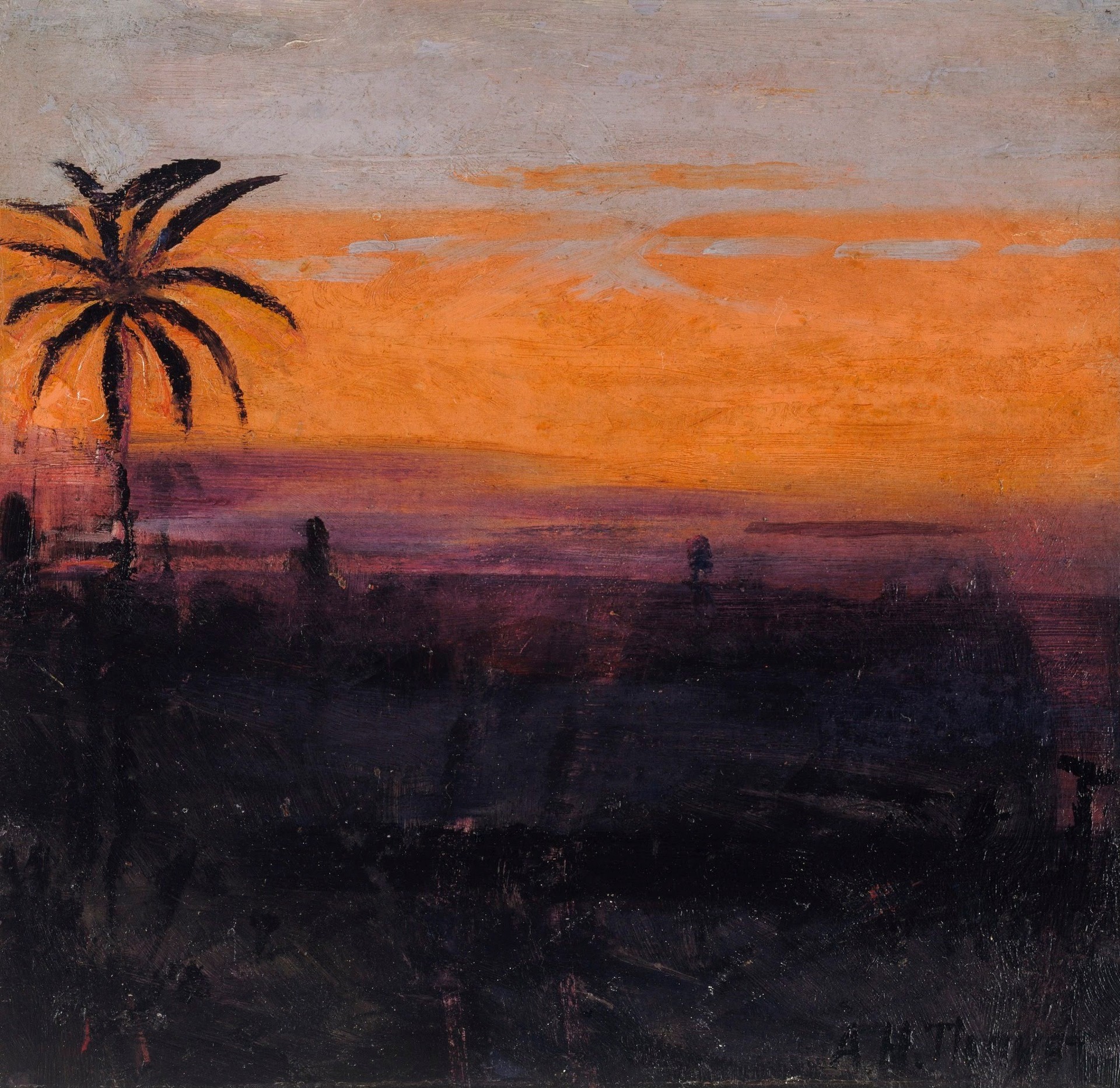 The Sky Simulated - by Red Flamingoes, study for book Concealing Coloration in the Animal Kingdom - by Abbott Handerson Thayer