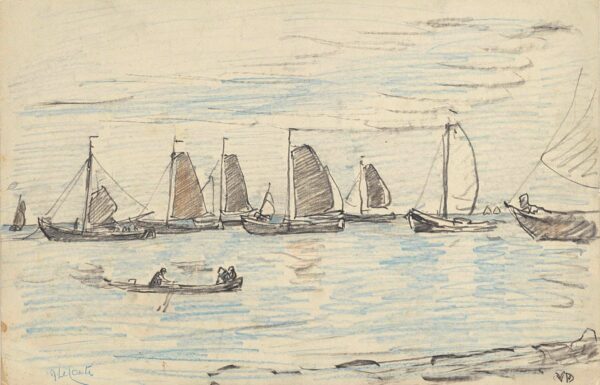 Schepen op het water - by Adolf le Comte