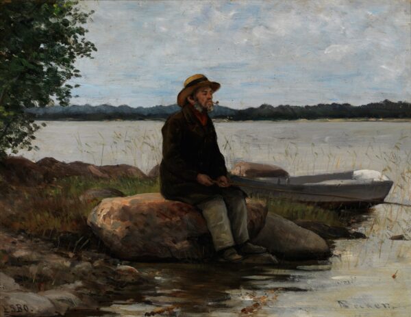An Angler - by Adolf von Becker