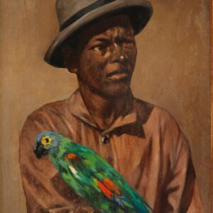 Negro com chapéu e papagaio* - by Adrien Henri Vital van Emelen