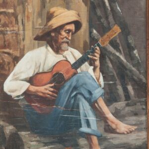 Negro com chapéu tocando violão* - by Adrien Henri Vital van Emelen