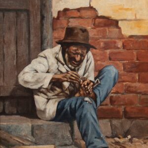 Negro mexendo no pé com faca* - by Adrien Henri Vital van Emelen