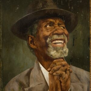 Negro sorridente com chapéu mãos cruzadas* - by Adrien Henri Vital van Emelen