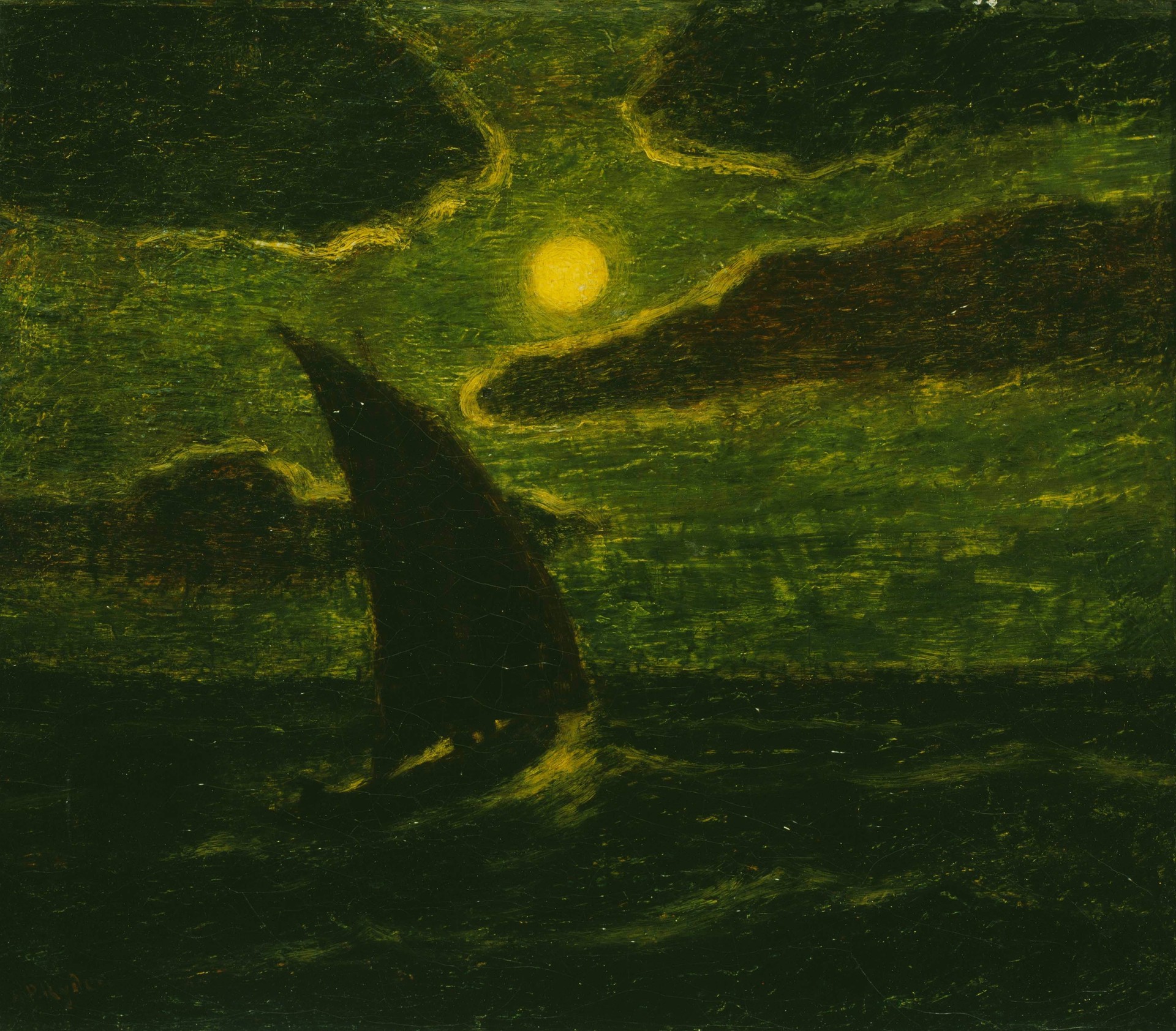 Sailing - by Moonlight - by Albert Pinkham Ryder