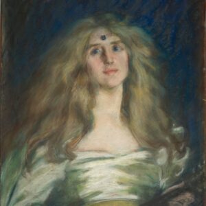Natalie with Mandolin - by Alice Pike Barney