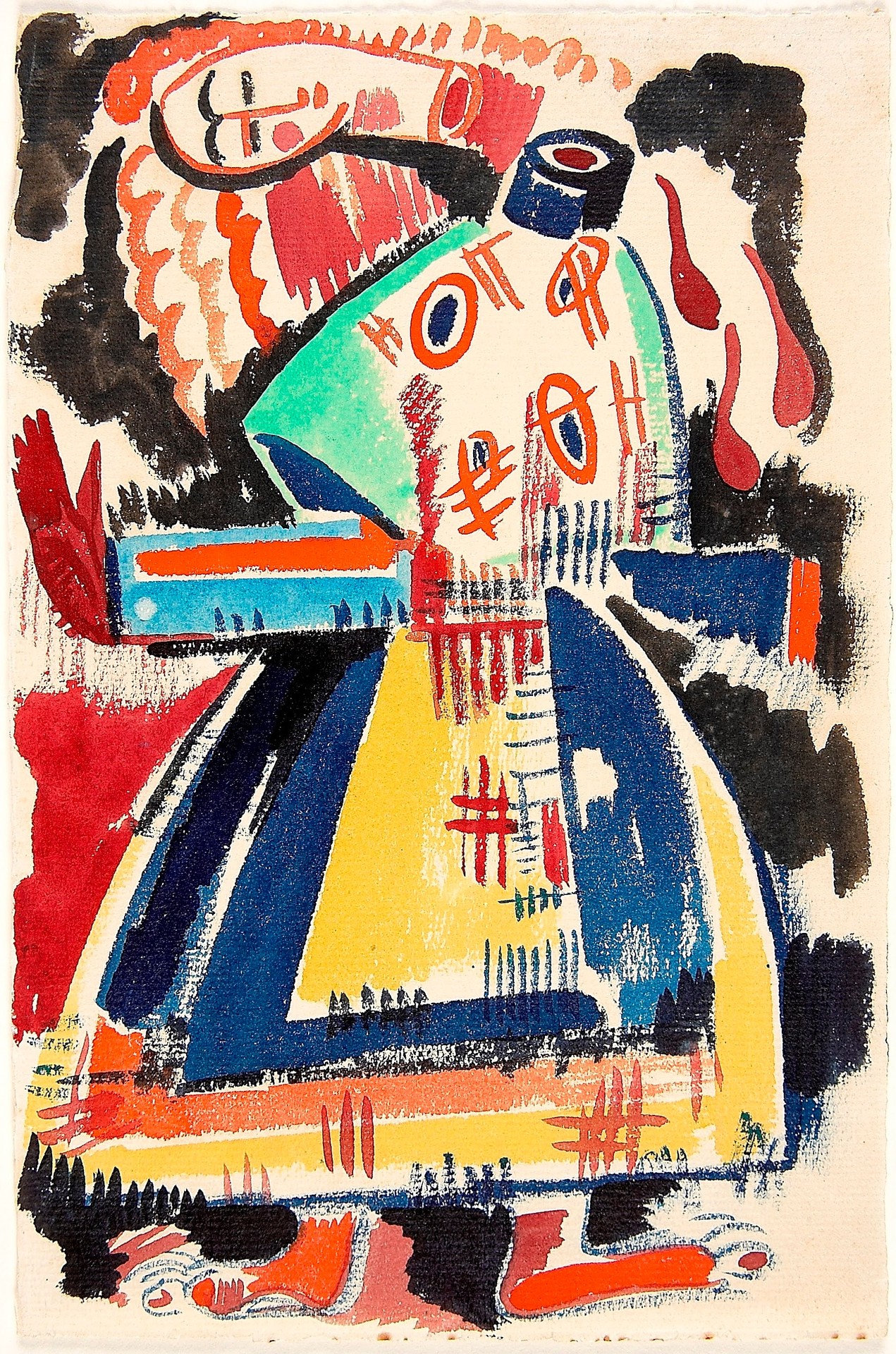 MUTILATED WOMAN CRUSHING OF GRACE MIXED WITH NEW VIOLENCE - by Amadeo de Souza Cardoso