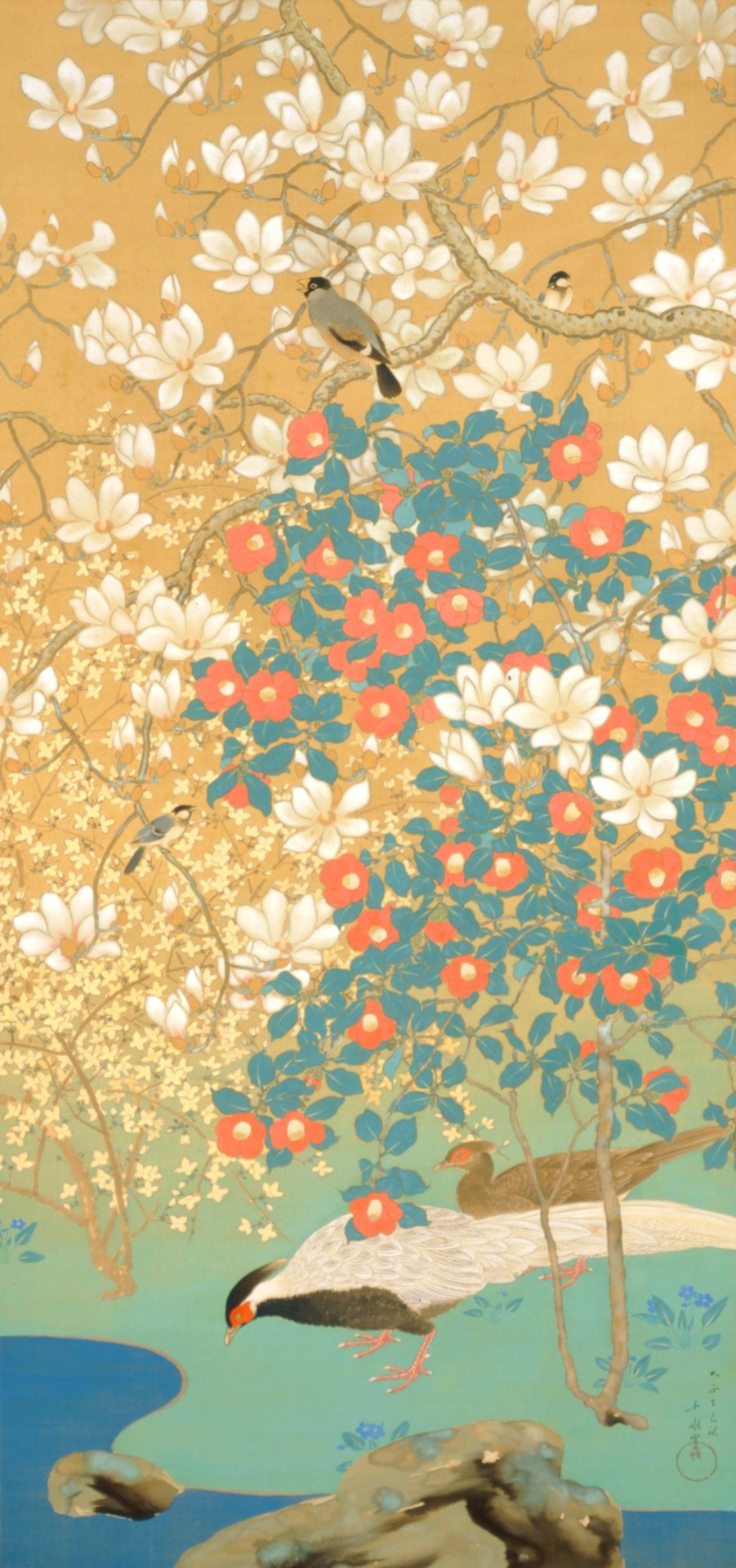 Birds and Flowers of Four Seasons 01: Spring - by Araki Jippo