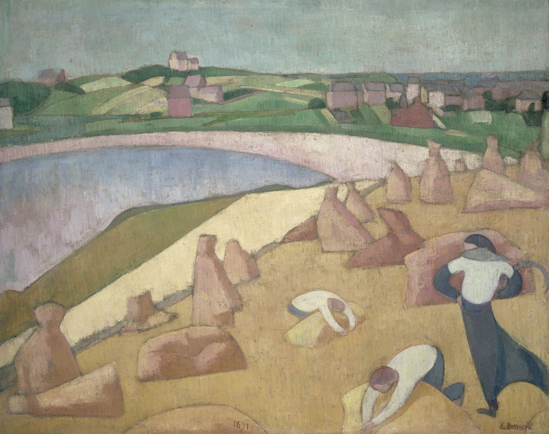 Harvest - by the Sea - by Émile Bernard