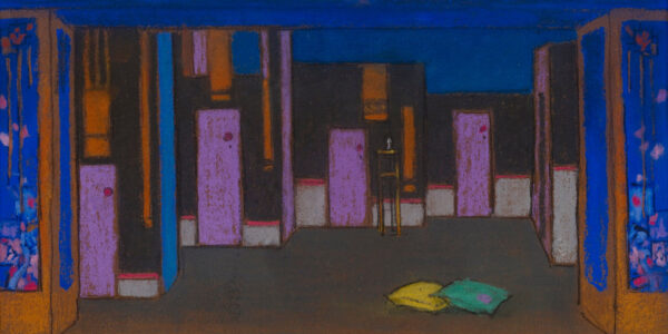 Hall with Doors (Set Design for Alice-in-Wonderland, 1915) - by William Penhallow Henderson
