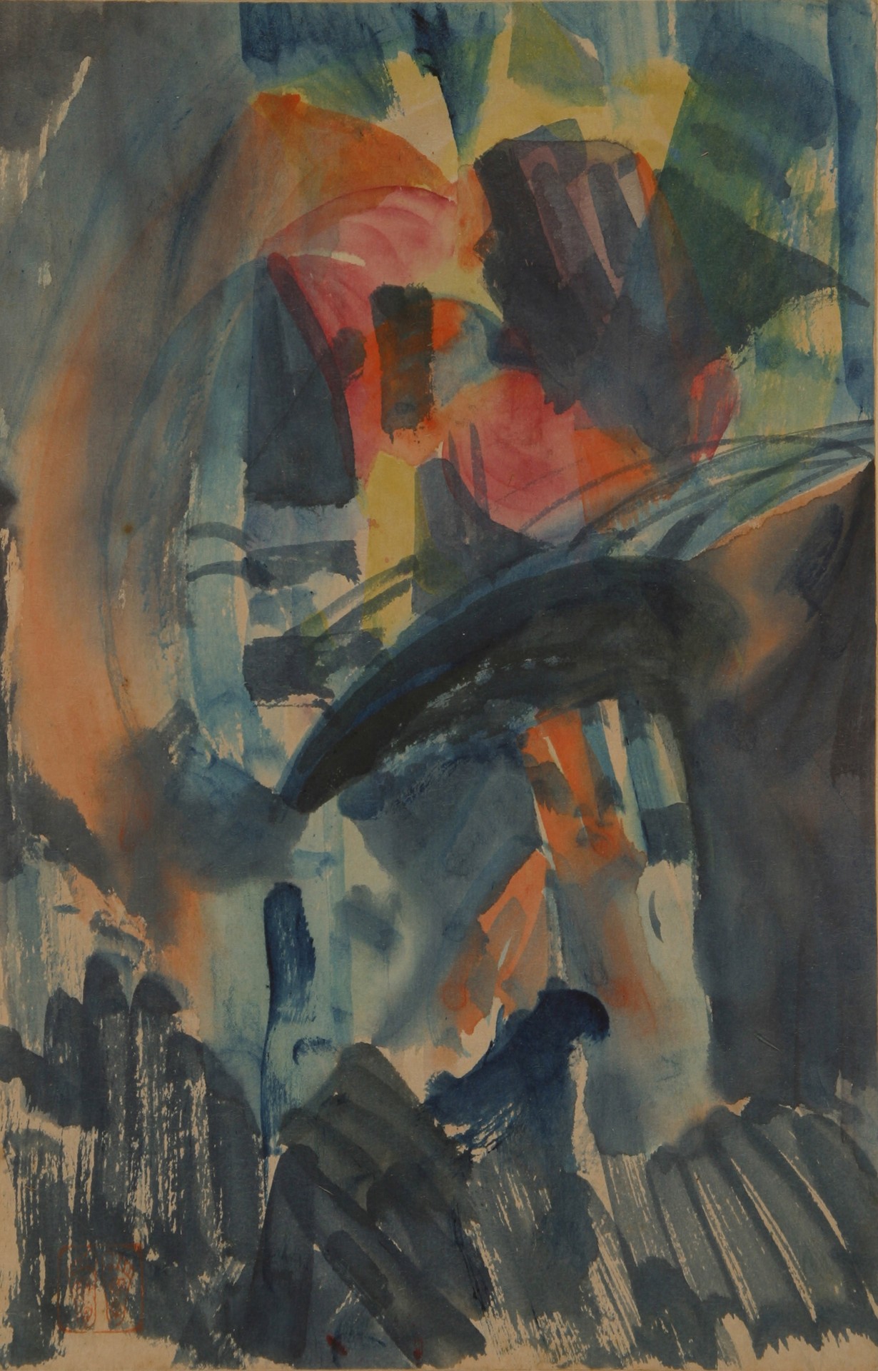 Cubist Study: A Crowded Street Scene - by Gaganendranath Tagore