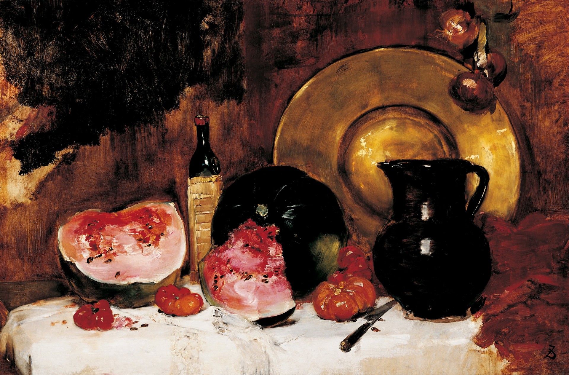 Still Life with Watermelon - by Frank Duveneck